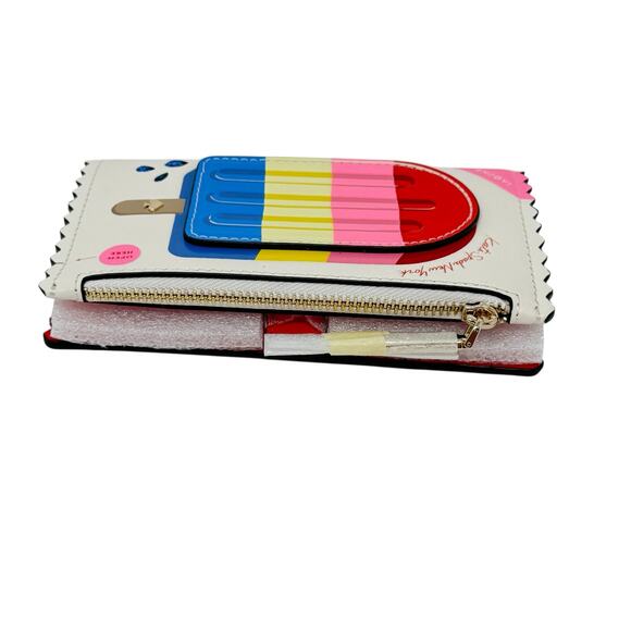Kate Spade New York Snack Bar Popsicle Small Slim Bifold Leather Wallet Novelty - Picture 6 of 12